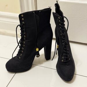 H&M Black Lace-Up Ankle Boots